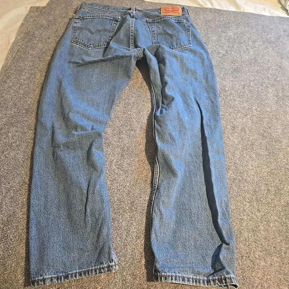 Levi’s 505 Denim Jeans Mens 34x29 Blue Classic 5 Pocket Straight Leg Casual